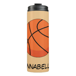 Cartoon Basketball Ball Add Name Thermal Tumbler