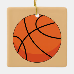 Cartoon Basketball Ball Ceramic Ornament