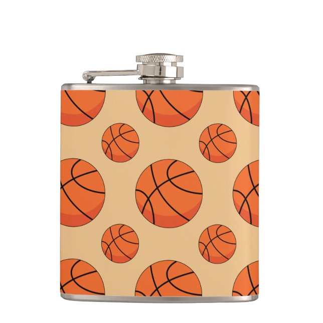 Cartoon Basketball Ball Hip Flask (Front)