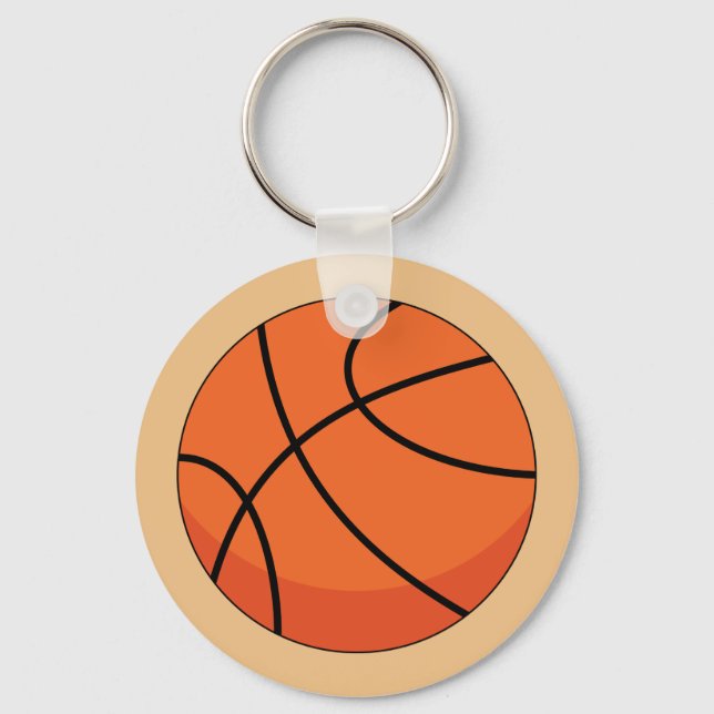 Cartoon Basketball Ball Key Ring (Front)
