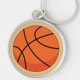 Cartoon Basketball Ball Key Ring