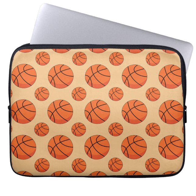 Cartoon Basketball Ball Laptop Sleeve (Front)
