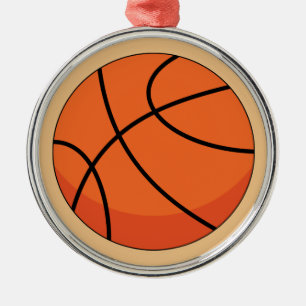 Cartoon Basketball Ball Metal Ornament