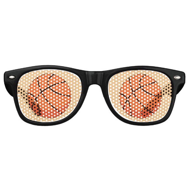 Cartoon Basketball Ball Retro Sunglasses (Front)