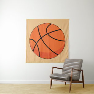 Cartoon Basketball Ball Tapestry