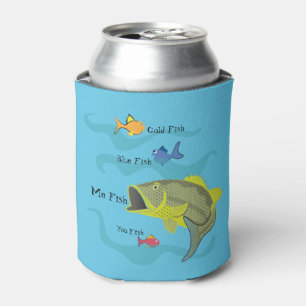 Cartoon Bass Fishing Can Cooler