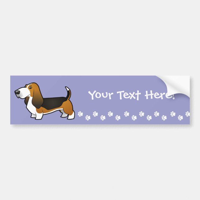 Cartoon Basset Hound Bumper Sticker (Front)