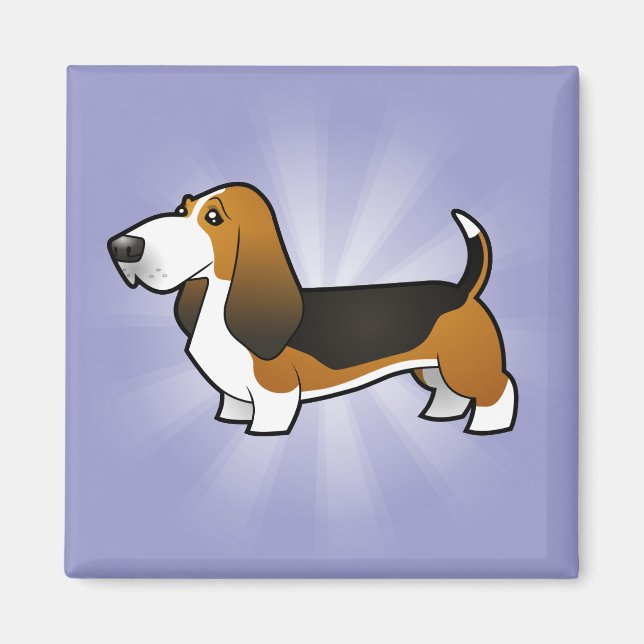 Cartoon Basset Hound Magnet (Front)
