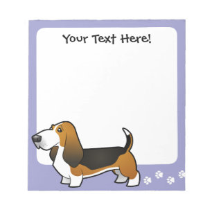 Cartoon Basset Hound Notepad