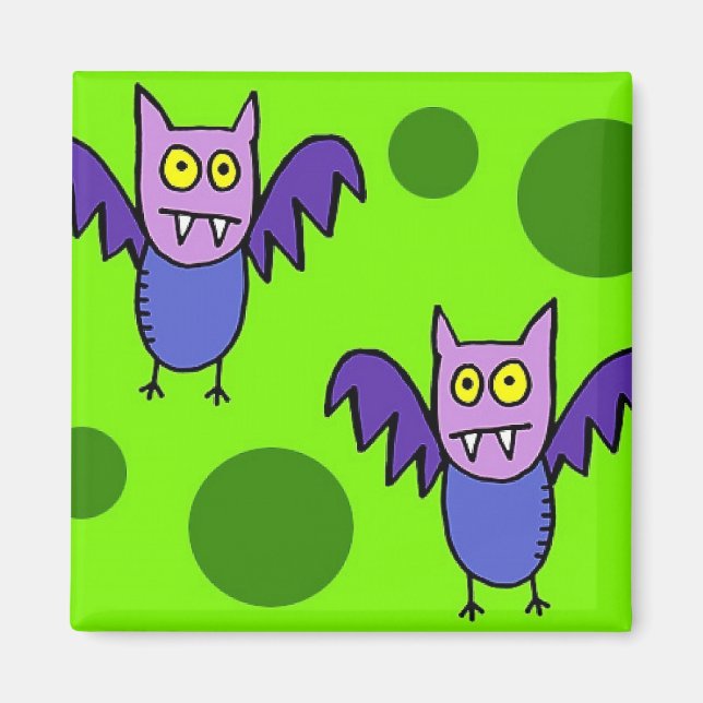 "Cartoon Bats" Fridge Magnet (Front)