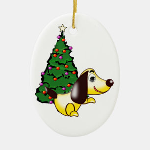 Cartoon Beagle Christmas Ornament