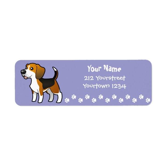 Cartoon Beagle Return Address Label (Front)