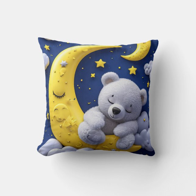 Cartoon bear and moon cushion (Front)