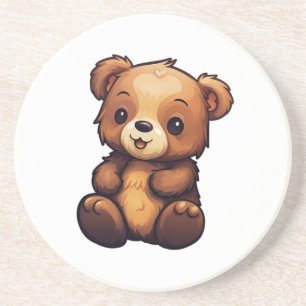 Cartoon bear illustration coaster