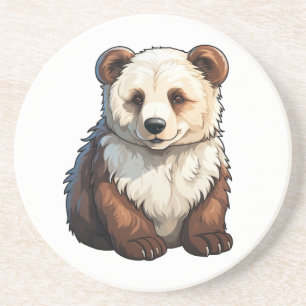 Cartoon bear illustration coaster
