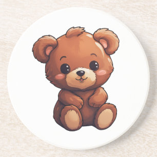 Cartoon bear illustration coaster