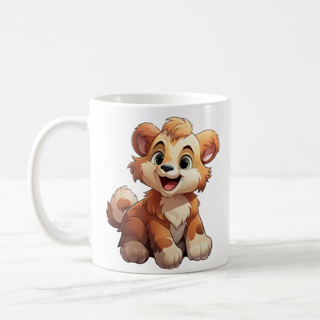 Cartoon bear illustration coffee mug (Left)