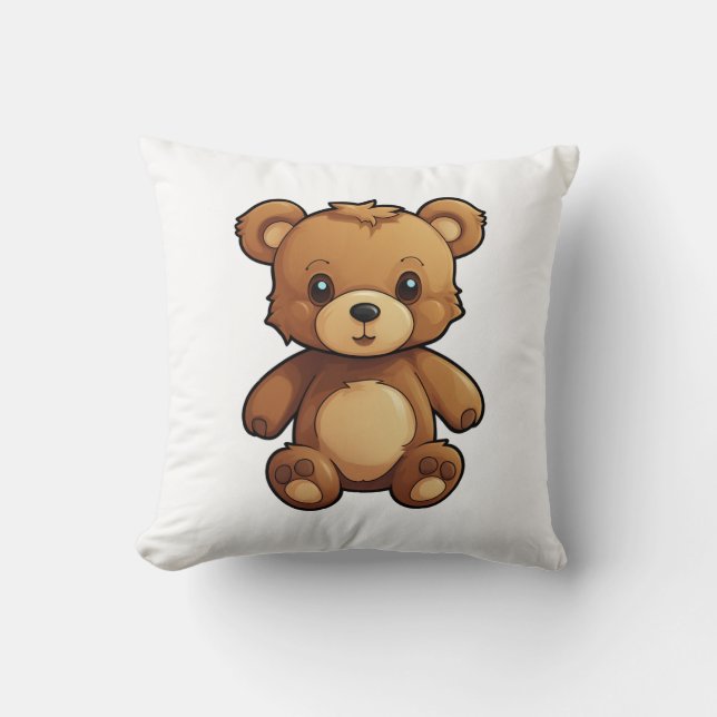 Cartoon bear illustration cushion (Front)