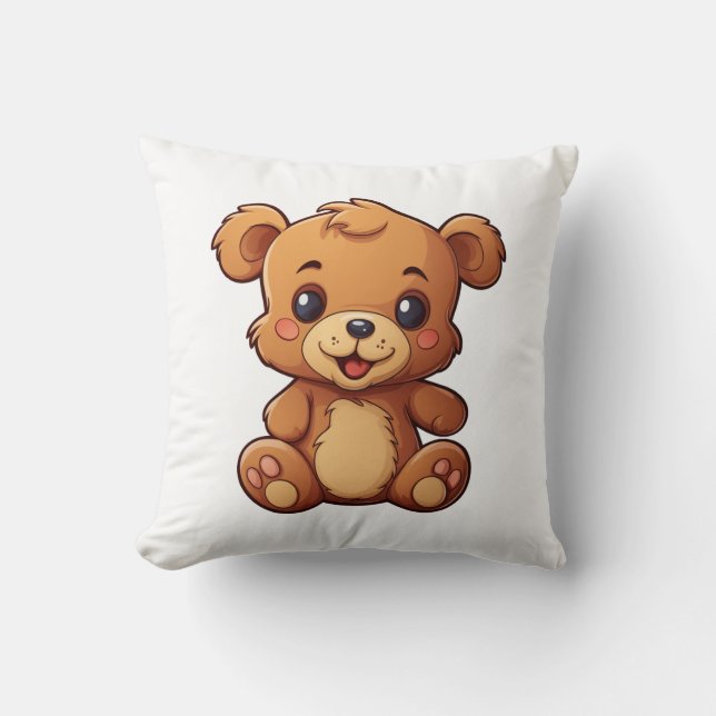 Cartoon bear illustration cushion (Front)