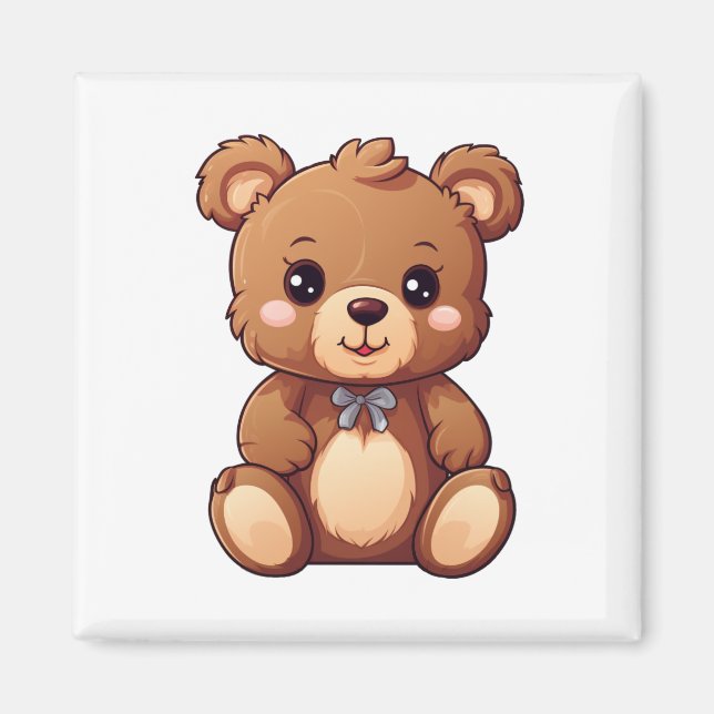 Cartoon bear illustration magnet (Front)