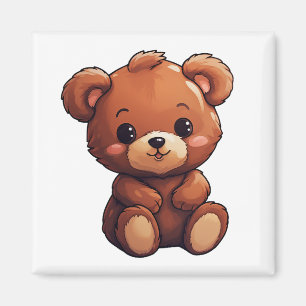 Cartoon bear illustration magnet