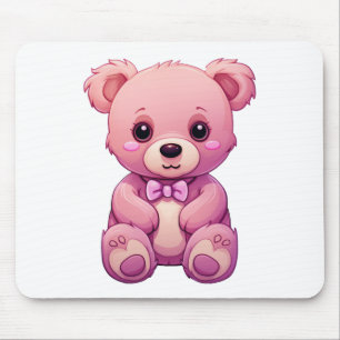 Cartoon bear illustration mouse pad