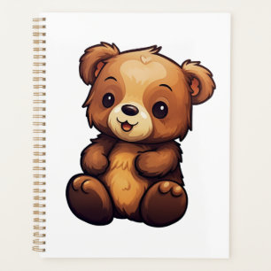 Cartoon bear illustration planner
