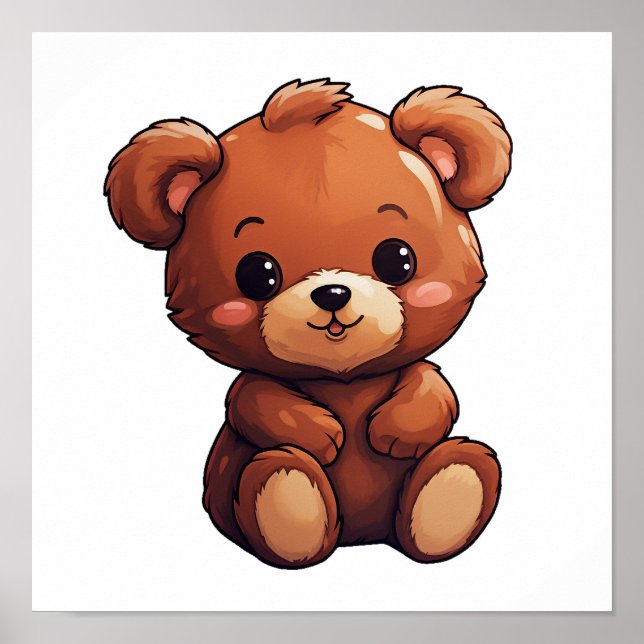 Cartoon bear illustration poster (Front)