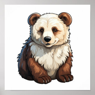 Cartoon bear illustration poster