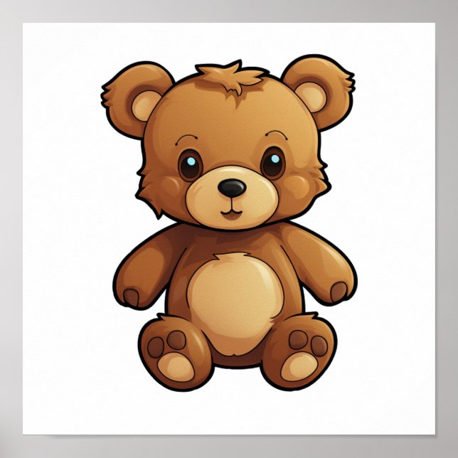 Cartoon bear illustration poster (Front)