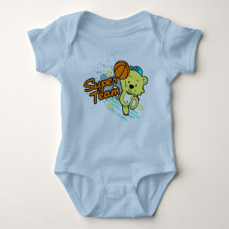 Cartoon Bear Playing Basketball Baby Bodysuit