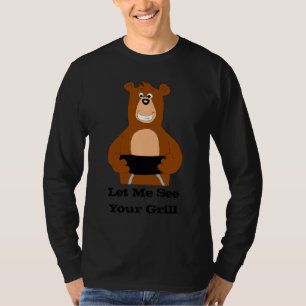 Cartoon Bear With BBQ Grill T-Shirt