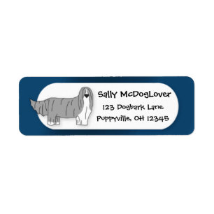 Cartoon Bearded Collie Return Address Label