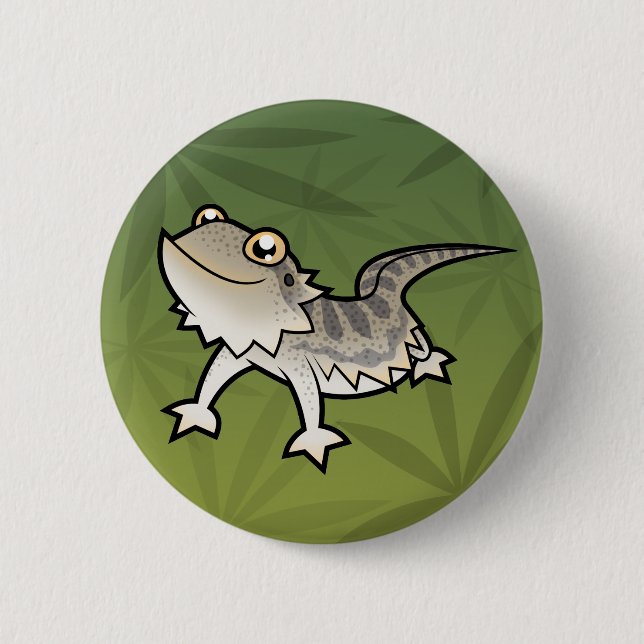 Cartoon Bearded Dragon / Rankin Dragon 6 Cm Round Badge (Front)