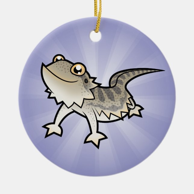 Cartoon Bearded Dragon / Rankin Dragon Ceramic Ornament (Front)