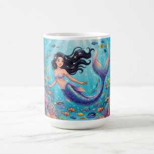 Cartoon Beautiful Mermaid under the Sea  Coffee Mug