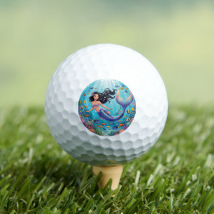 Cartoon Beautiful Mermaid under the Sea  Golf Balls