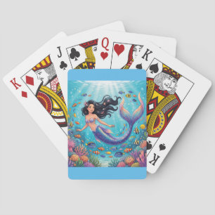 Cartoon Beautiful Mermaid under the Sea Playing Cards