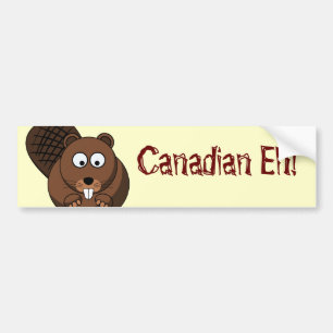 Cartoon Beaver Bumper Sticker