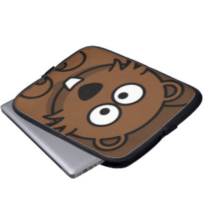 Cartoon Beaver Face Laptop Sleeve