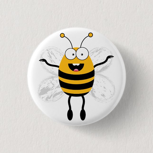 Cartoon Bee 3 Cm Round Badge (Front)