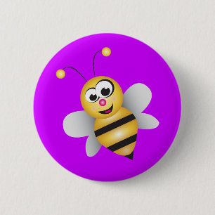 Cartoon Bee 6 Cm Round Badge