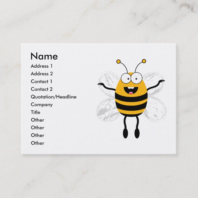 Cartoon Bee Business Card (Front)