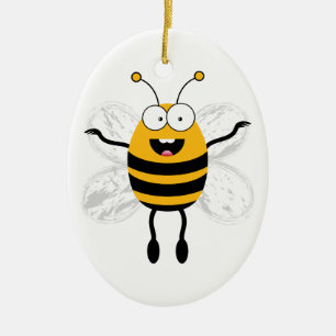 Cartoon Bee Ceramic Ornament