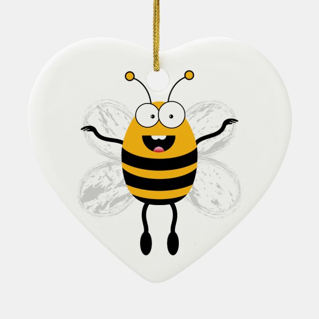 Cartoon Bee Ceramic Tree Decoration (Back)
