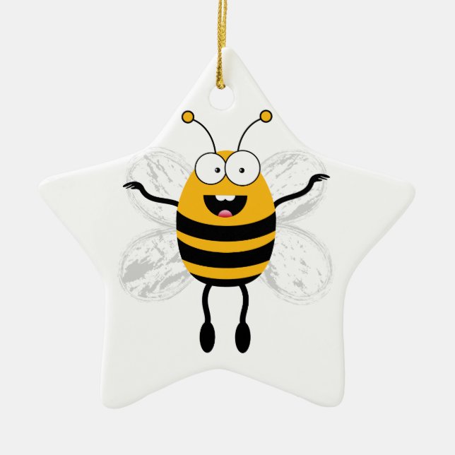 Cartoon Bee Ceramic Tree Decoration (Front)