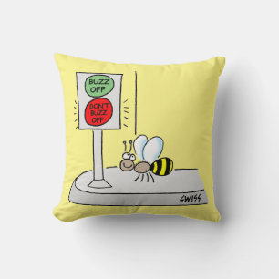 Cartoon Bee Crossing at Light Kids Nursery Cushion