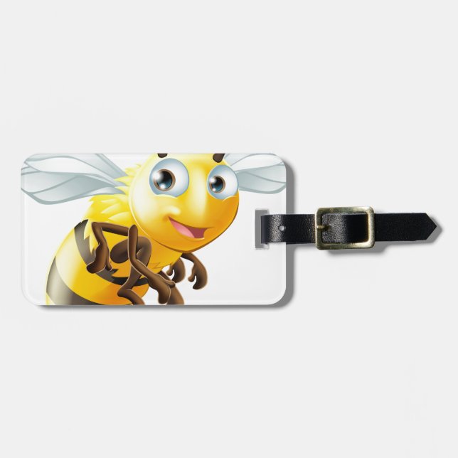 Cartoon Bee Luggage Tag (Front Horizontal)
