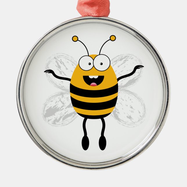 Cartoon Bee Metal Tree Decoration (Front)