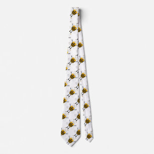 Cartoon Bee Pattern Tie